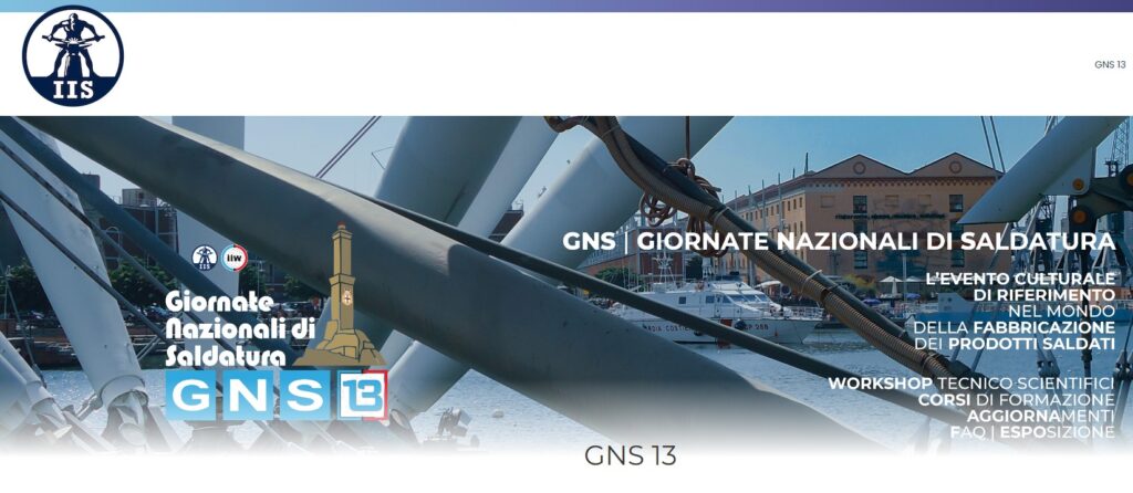 Giornate Nazionali della Saldatura – GNS 13, 26  e 27 giugno 2025